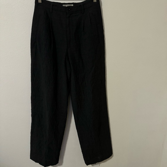 Vintage 90s Issey Miyake Wool Crinkle Trousers Gray Micro Check Japan Made-Small